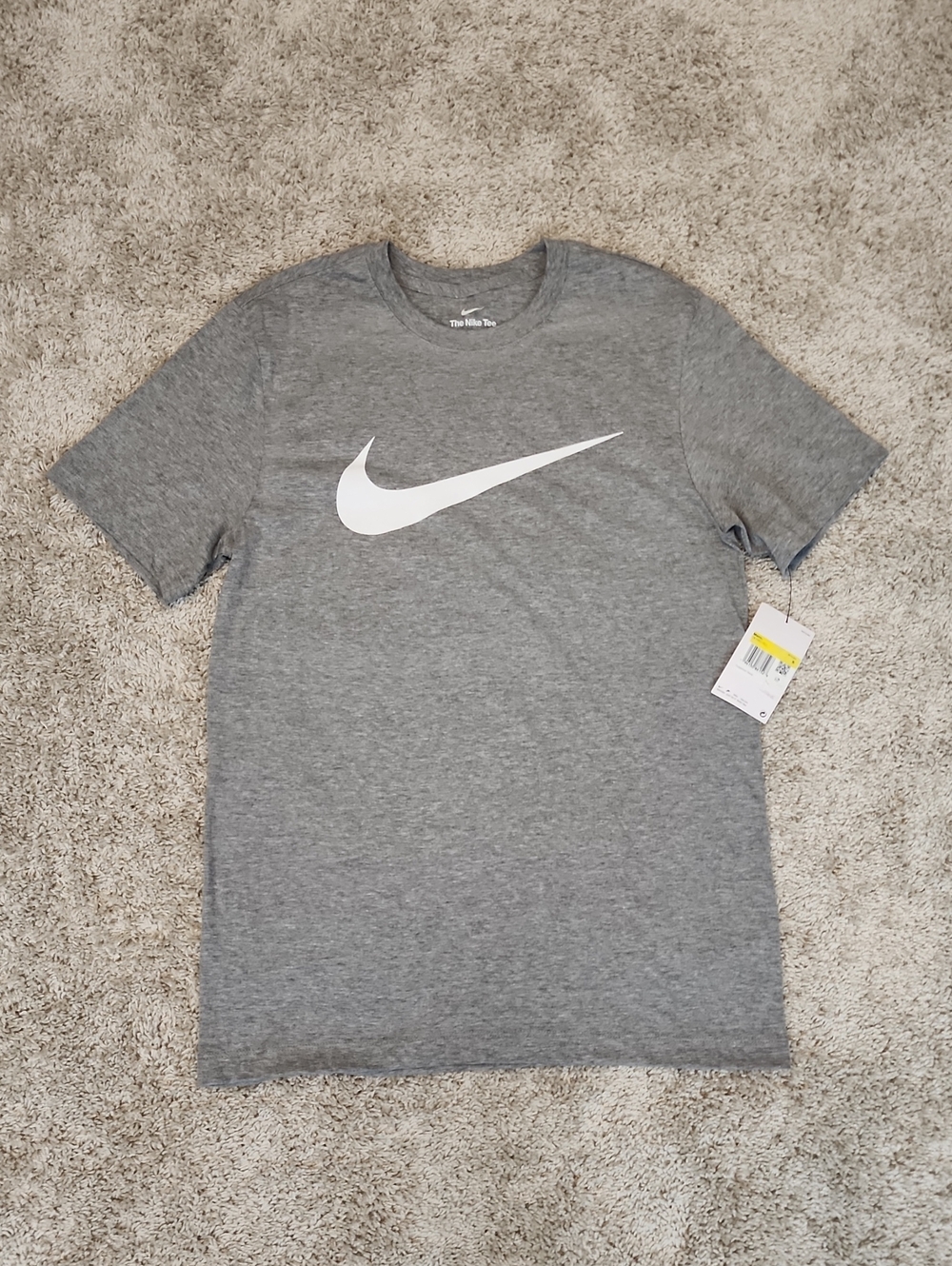 Nike Grey T-Shirt with White Swoosh Logo